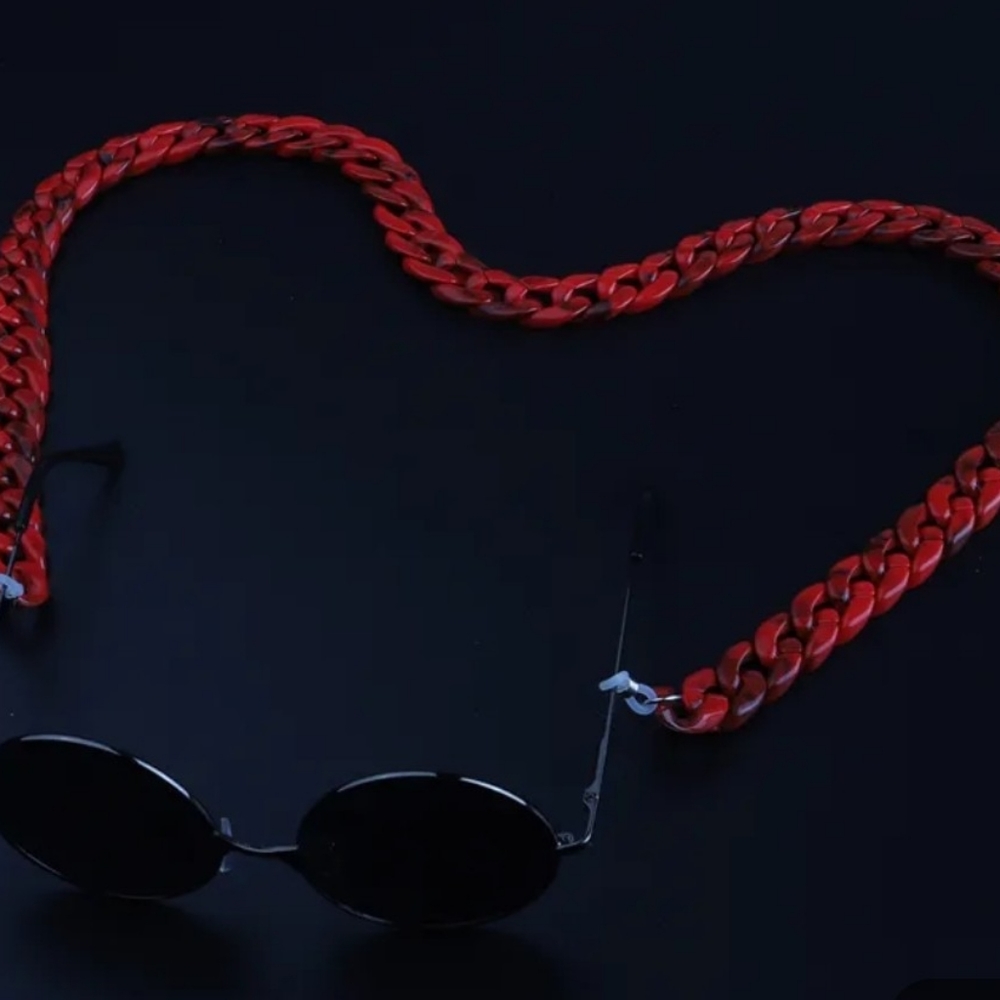 Red Acrylic Eyeglass Chain Strap String Chunky Lanyard Neck Sunglasses Holder
